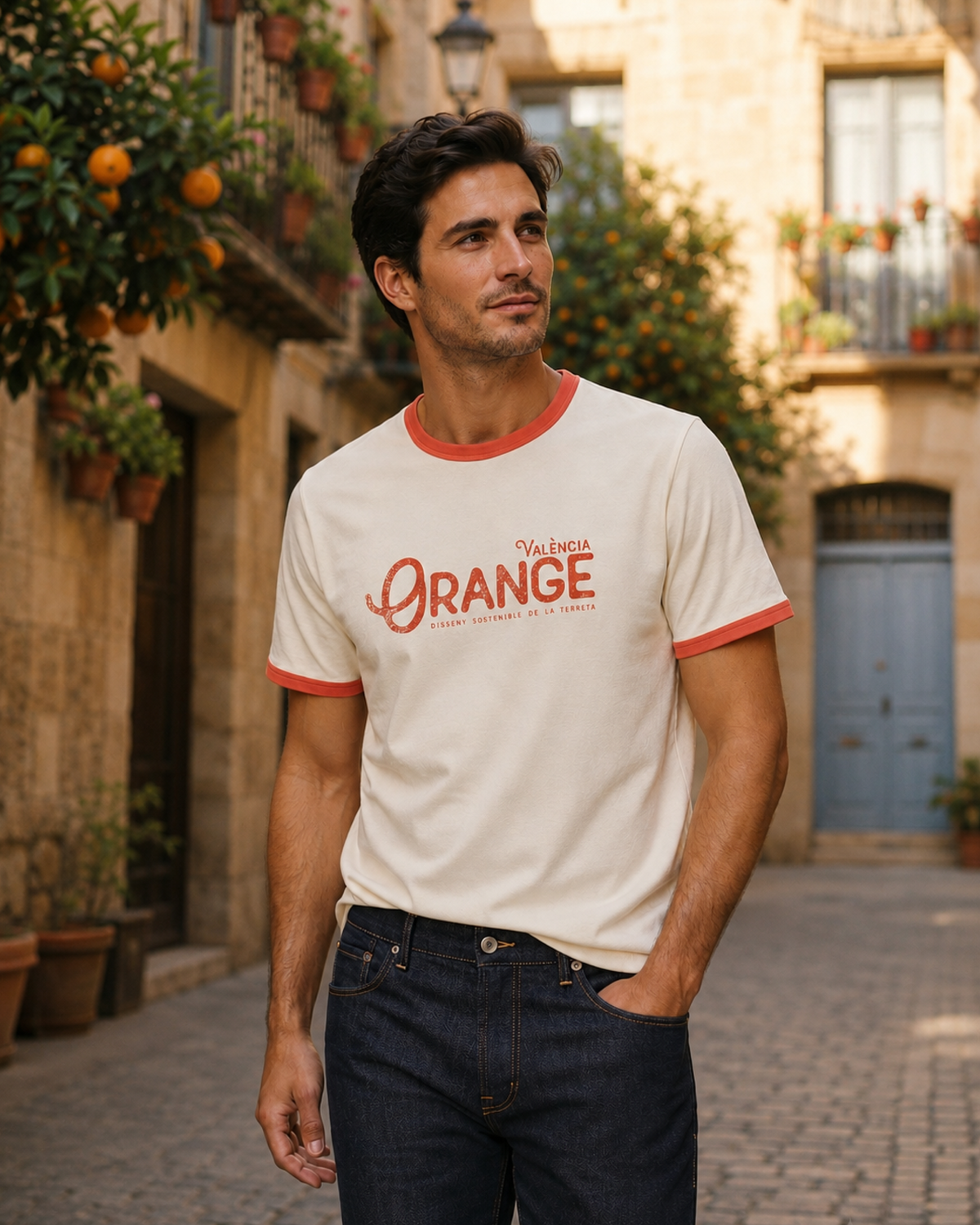 Terreta Camiseta Ringer Orange Valencia