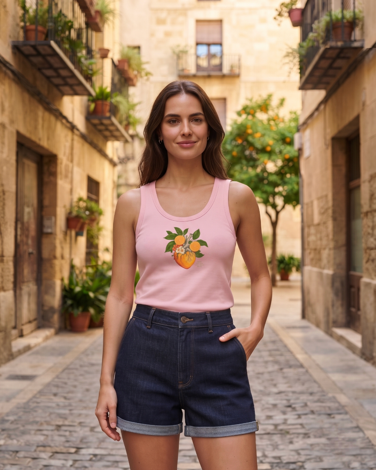 Camiseta Terreta Tirantes Siente Rosa