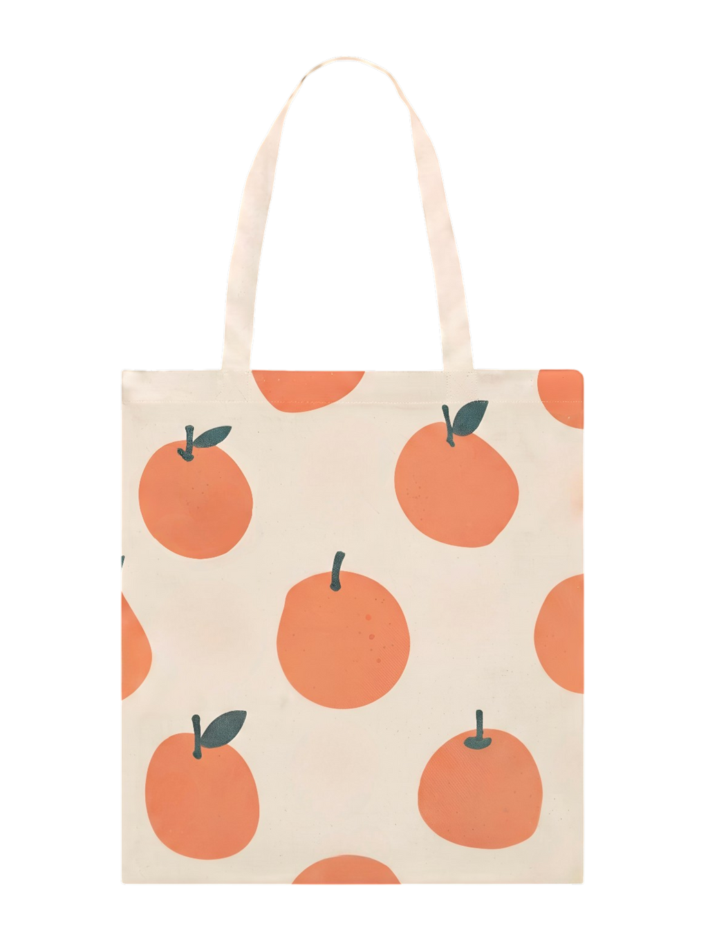 Tote bag Terreta con estampado de mandarinas sobre fondo blanco