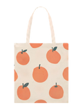 Tote bag Terreta con estampado de mandarinas sobre fondo blanco