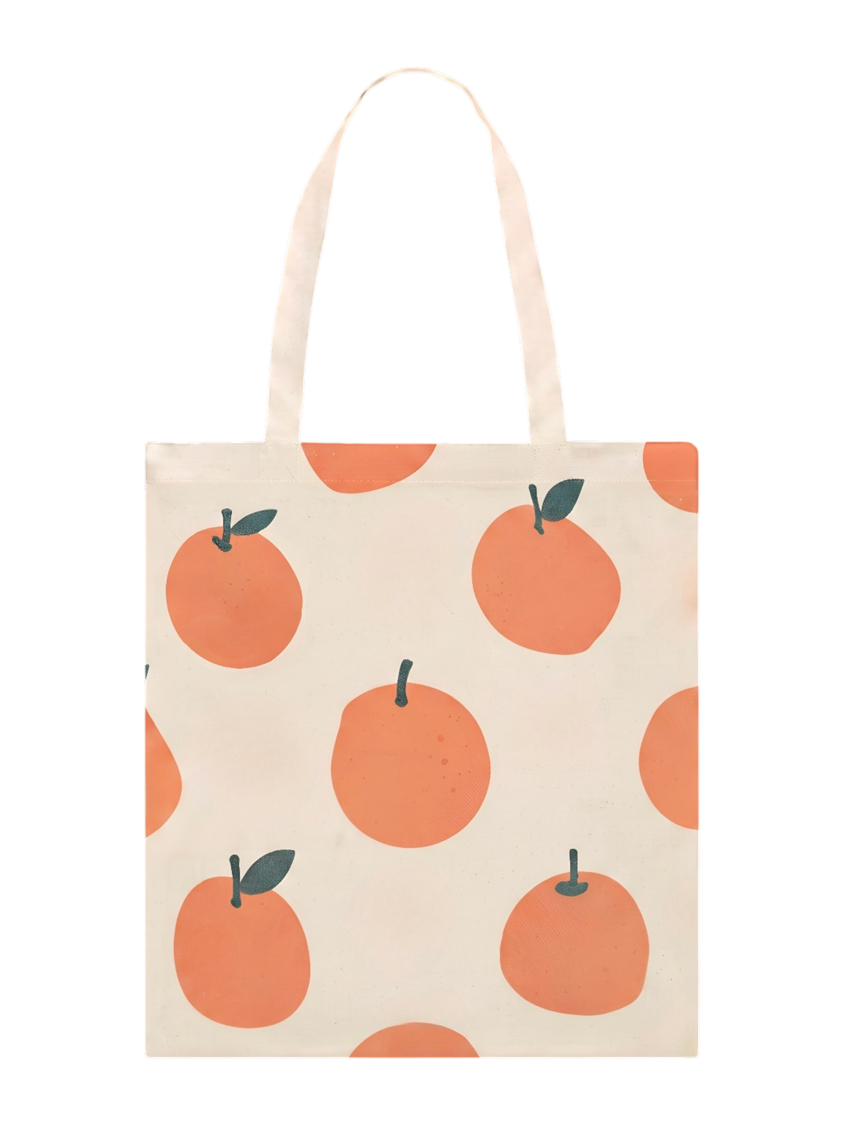 Tote bag Terreta con estampado de mandarinas sobre fondo blanco