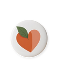 Chapa corazón naranja Terreta – vista frontal fondo blanco