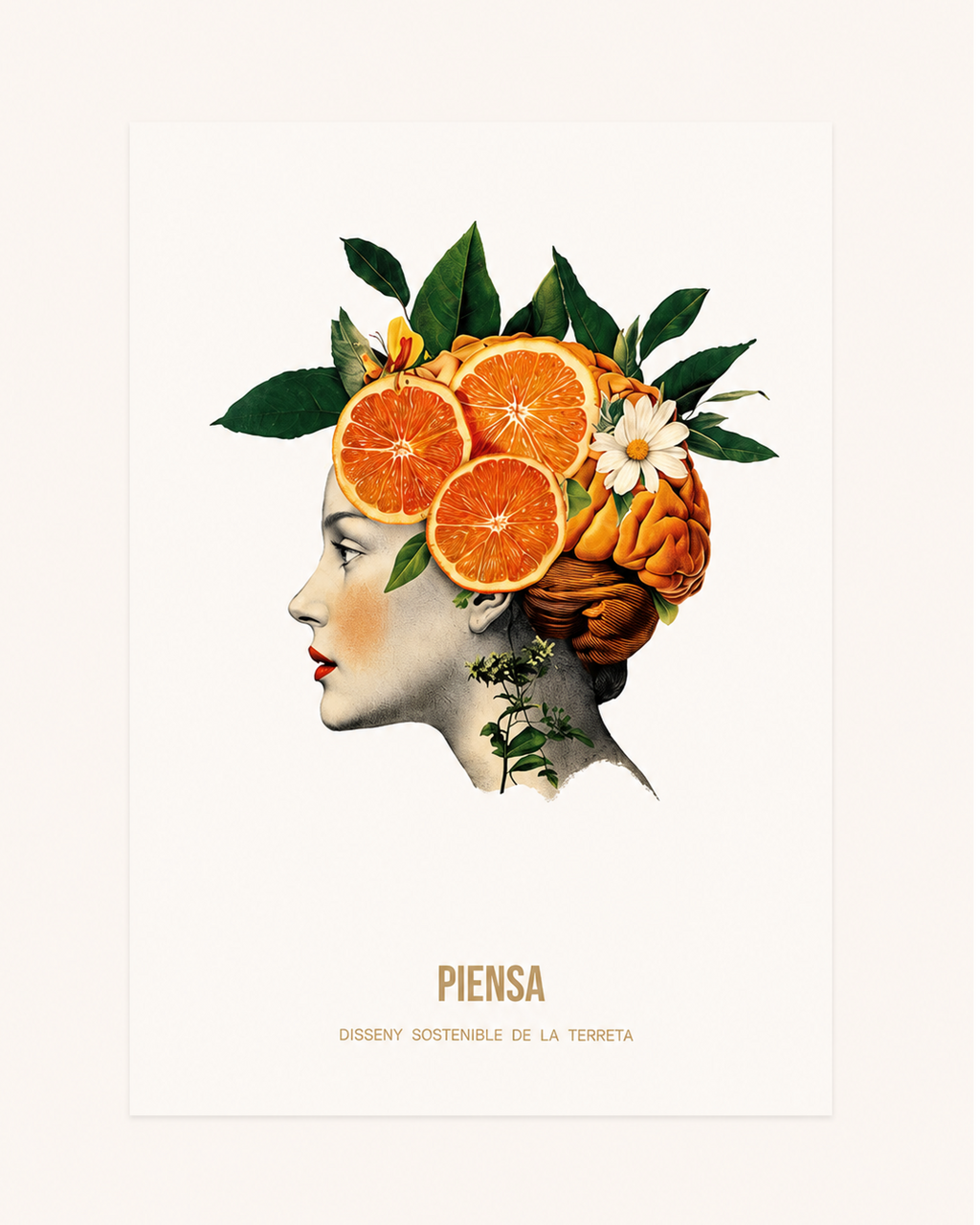 Póster Piensa– Lámina Valenciana con Naranjas y Azahar